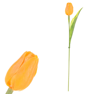Tulipán plastový - řezaná květina, tm. žlutá, cena za 1 ks