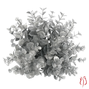 Eukalyptus - kulatý trs, pr. 20 cm, stříbrný se třpytkami