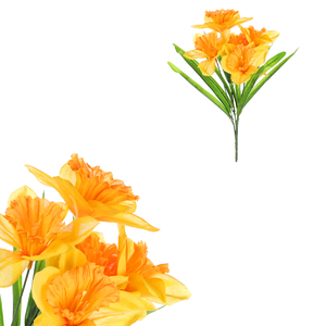 Narcis - umělá kytice, žluto-oranžová barva