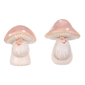 Skřítek muchomůrka - polyresin, růžová hlava, mix 2 druhů, cena za 1 ks
