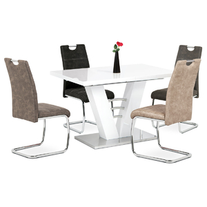 Jídelní stůl rozkládací 120-160x80 cm, mdf, bílá, HT-510 WT