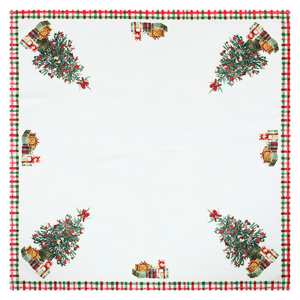 Ubrus - vánoční stromky, 100 % polyester, 80 x 80 cm