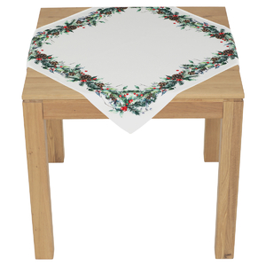 Ubrus - jehličí, šišky a bobule, 100% polyester, 80 x 80 cm