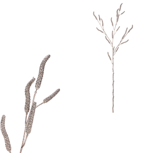 Bříza - umělá větev s jehnědami, barva champagne