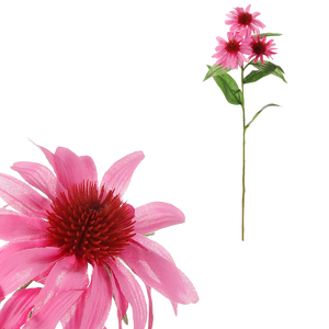 Echinacea - umělá řezaná, 3 květy, růžová