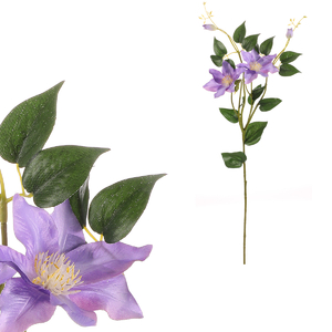 Clematis - umělá řezaná květina, tmavě fialová