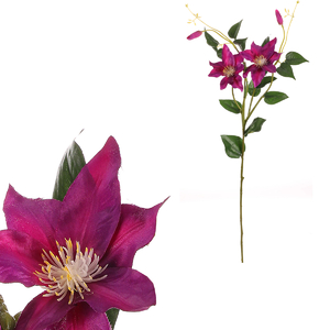 Clematis - umělá řezaná květina, světle fialová