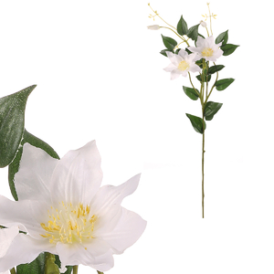 Clematis - umělá řezaná květina, bílá