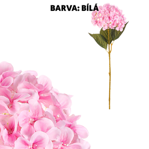 Hortenzie - umělá řezaná květina, bílá