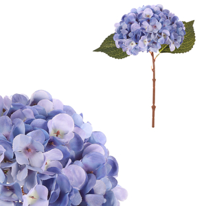 Hortenzie - umělý květ na stonku, modro-fialová