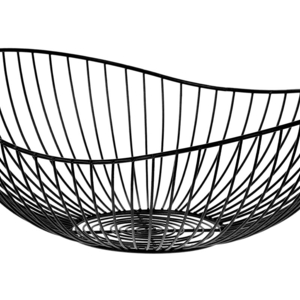 Košík, kovová dekorace, barva černá