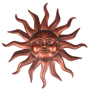 Slunce kovové - nástěnná dekorace, barva měděná