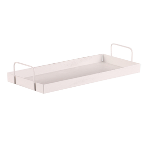 Tác kovový s uchy - obdélníkový tvar, barva bílá