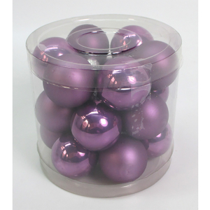Ozdoby skleněné, barva fialová, pr.3 cm, cena za 1 balení (18ks)