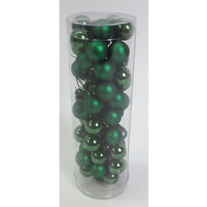 Ozdoby skleněné, barva zelená, pr.2 cm, cena za 1 balení (12 ks)