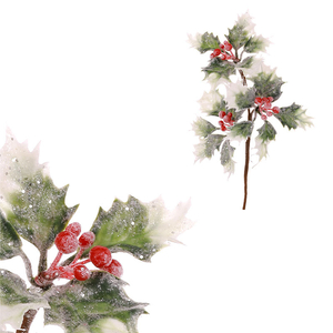 Cesmína, větvička ojíněná vánoční umělá dekorace. Cena za 1ks.