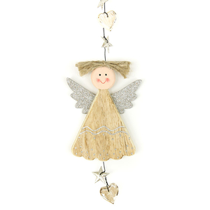 Andělíček, závěsná dřevěná vánoční dekorace