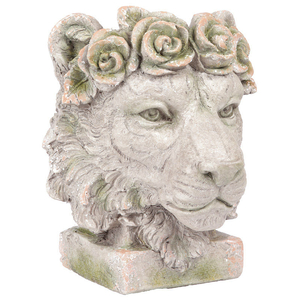 Hlava lva, dekorace z MgO keramiky s otvorem pro květináč
