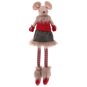 Myška v sukni, sedící, textilní dekorace