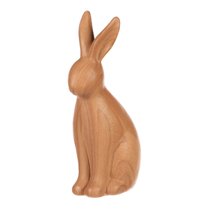 Zajíc - polyresinová figurka, velká, imitace dřeva