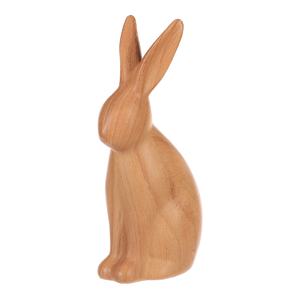 Zajíc - polyresinová figurka, střední, imitace dřeva