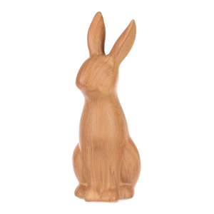 Zajíc - polyresinová figurka, malá, imitace dřeva