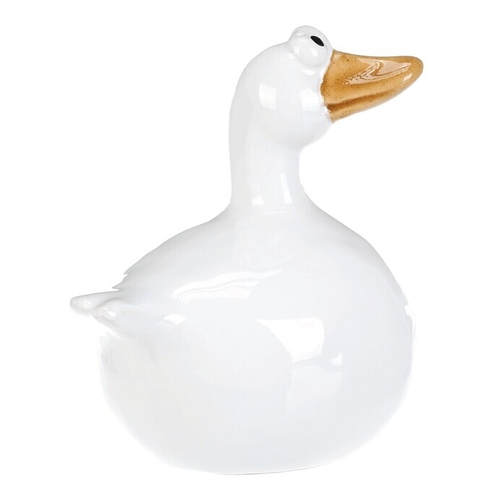 Kachna - keramická figurka, bílá, cena za 1 ks