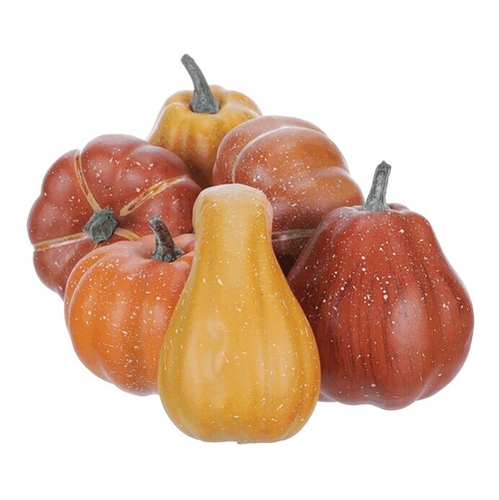 Dýně plastová - mix druhů a barev, cena za 1 síťku/6 ks dýní