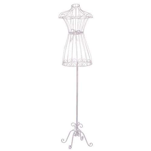 Stojan na oblečení - kovová panna, barva bílá