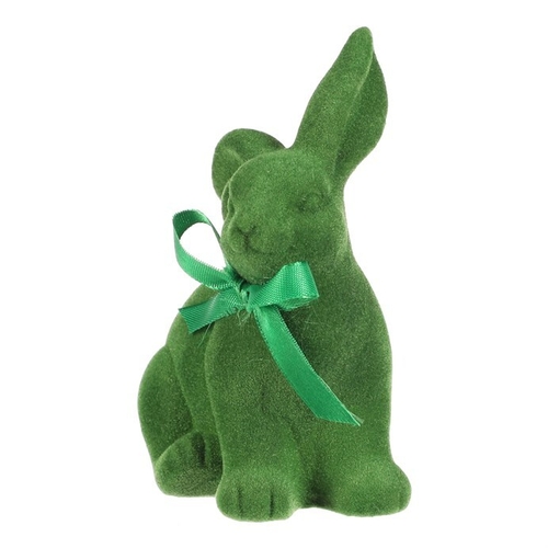 Zajíc - keramická figurka, semišový povrch, vel. S, zelená