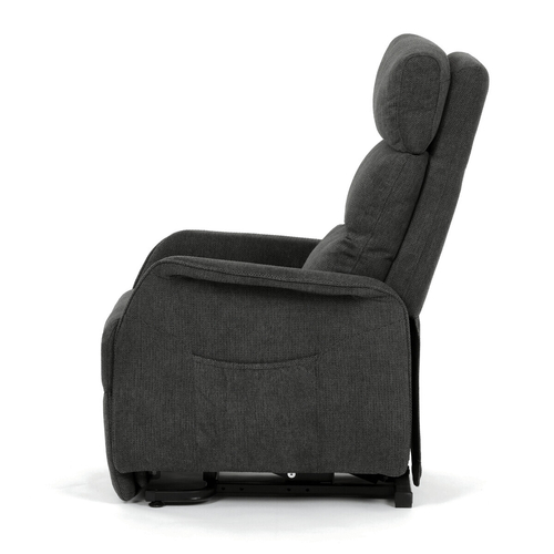 Polohovací křeslo, elektrické kabelové ovládání, šedá, látka, TV-L8960 GREY2
