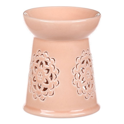 Aromalampa s motivem mandaly, meruňková barva, porcelán