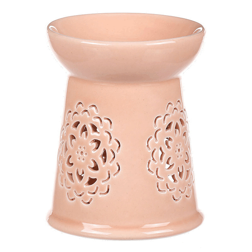 Aromalampa s motivem mandaly, meruňková barva, porcelán