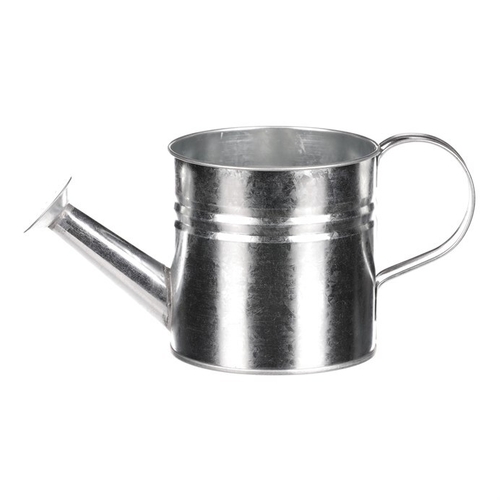 Obal na květiny - konev, zinkový, barva stříbrná