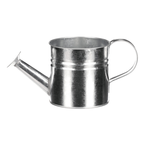 Obal na květiny - konev, zinkový, barva stříbrná