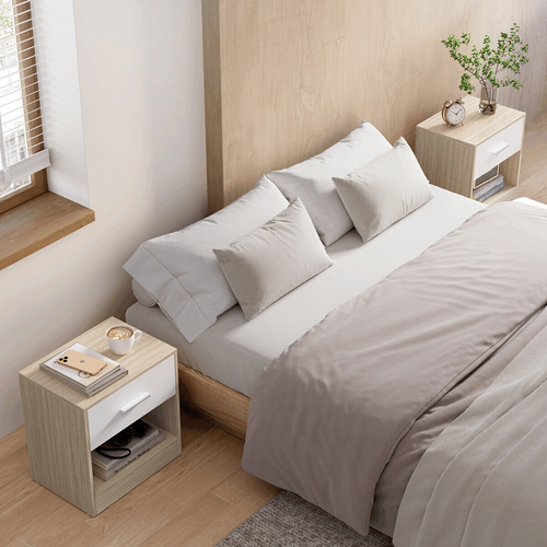 Odkládací stolek 39x28x41cm, mdf, bělený dub, ANT-E1081 BUK