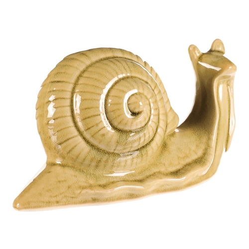 Šnek - keramická dekorace, malý, sv. zelený