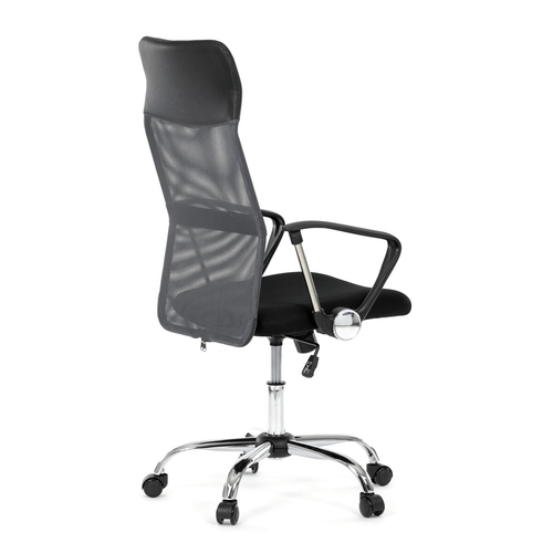 Kancelářská židle, houpací mechanismus, šedá síťovina, KA-E305 GREY
