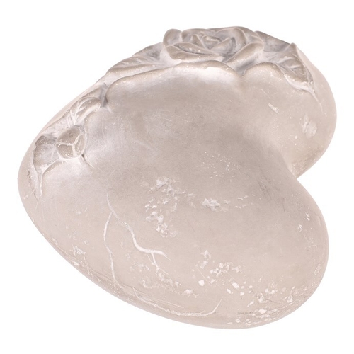 Srdce s růží - betonové, pietní, šedé