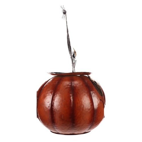 Dýně strašidelná - kovová dekorace, oranžová