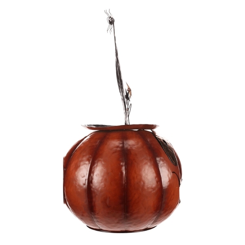 Dýně strašidelná - kovová dekorace, oranžová