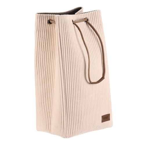 Koš prádelní - manšestr, stahovací, krémová barva