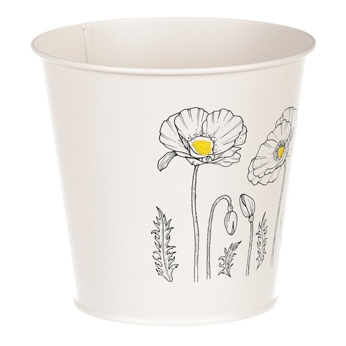 Obal kovový - motiv kvetoucího máku, krémový