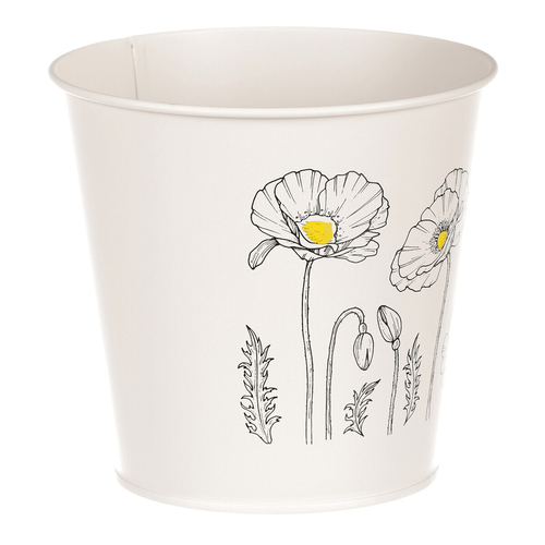 Obal kovový - motiv kvetoucího máku, krémový