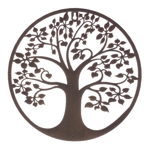 Strom kovový - dekorace na zeď, barva hnědá