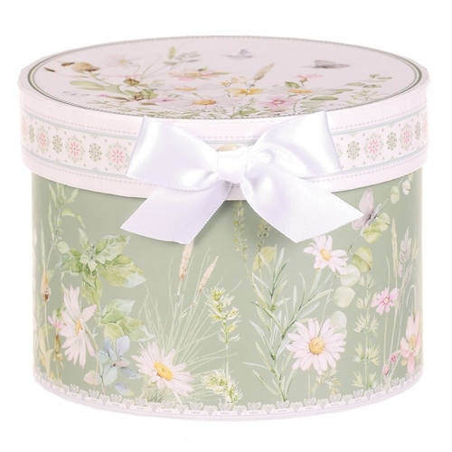 Hrnek malovaný - porcelán, dárková dóza, motiv rozkvetlé louky