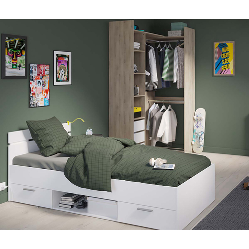 Multifunkční postel 90x200 MICHIGAN perleťově bílá