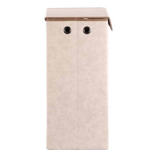 Koš prádelní - látkový s víkem, krémová barva