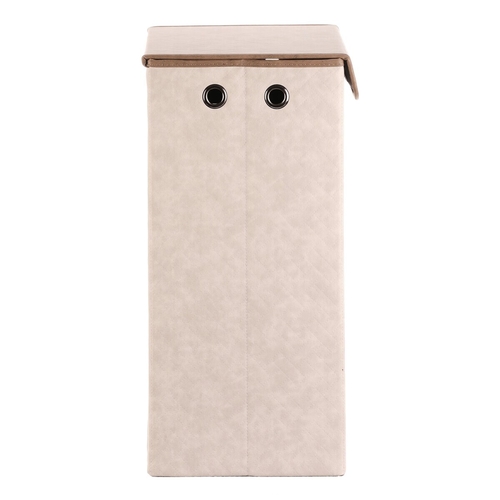 Koš prádelní - látkový s víkem, krémová barva