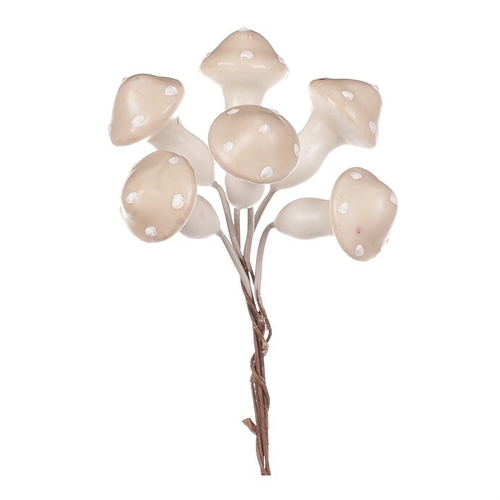 Houby na drátku, barva krémová, cena za balení (48 ks)